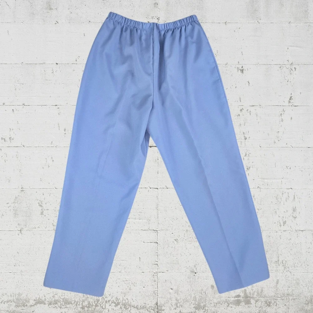 80s Vintage Willow Ridge Periwinkle Blue Retro Top Pants Set USA Made Size 14P
